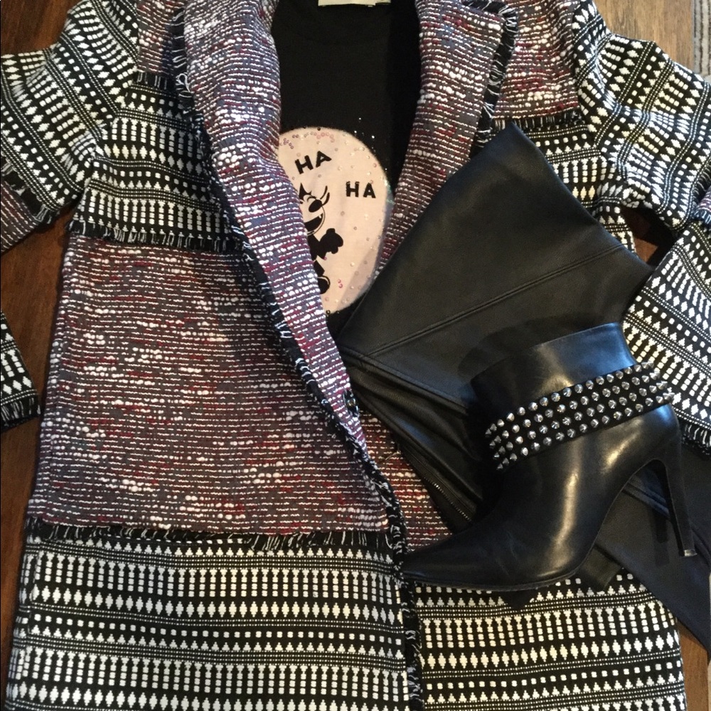 French Connection Random Tweed Cocoon Coat